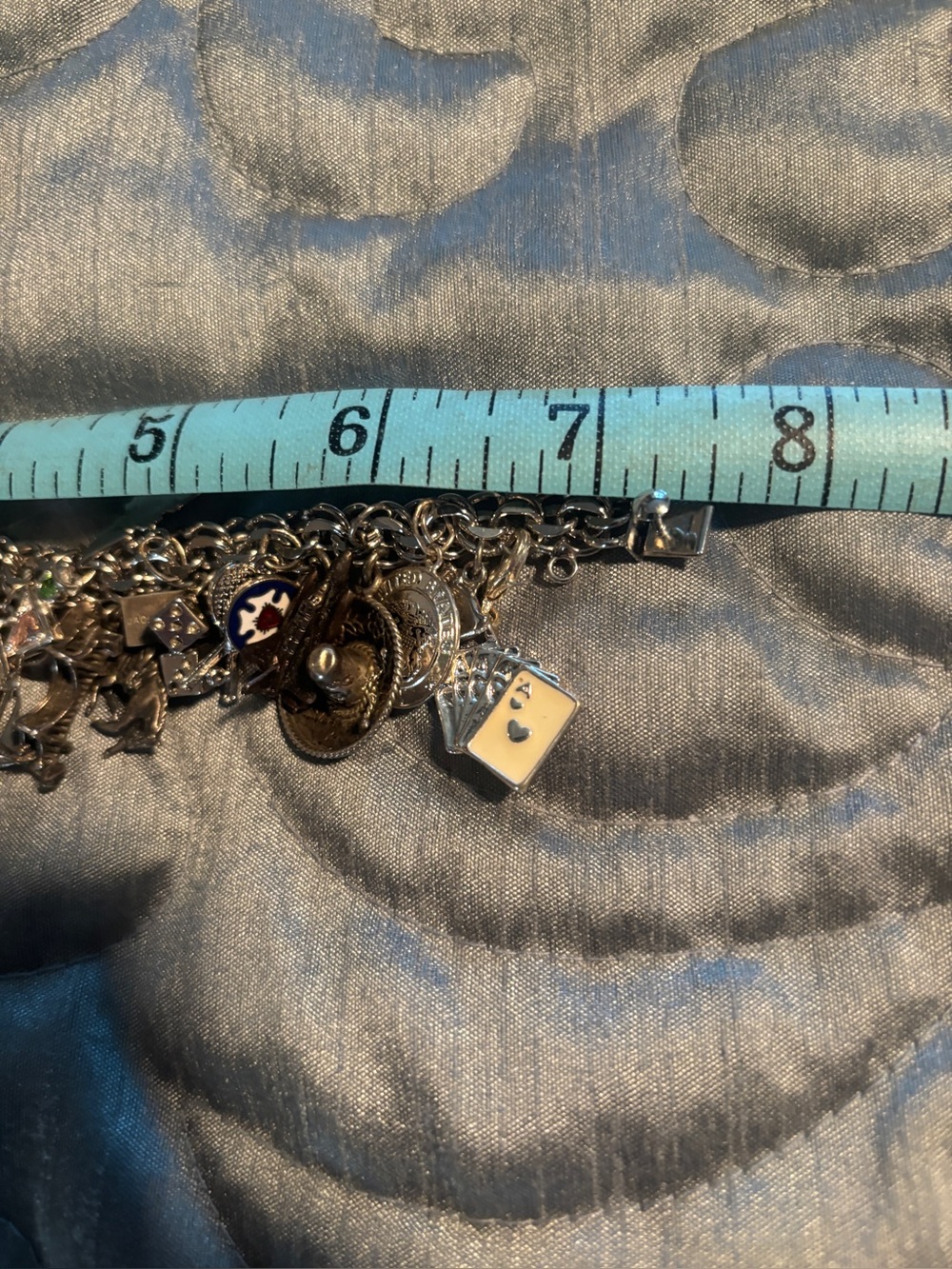 sterling silver vintage charm bracelet - Picture 10 of 11